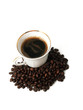 Cup of coffee on the white background
