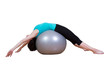 Rückenübung mit Gymnastikball - Freisteller