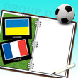 Illustrazione: Soccer ball with flag ukraine and france Soccer ball with flag ukraine and france