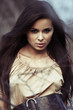 Photo : Beautiful woman spending time in park Beautiful woman spending time in park