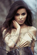 Photo : Beautiful woman spending time in park Beautiful woman spending time in park