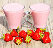Erdbeermilchshake für zwei