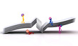 Illustration: Figuren auf einer Modellbrücke Figuren auf einer Modellbrücke