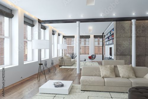 Illustration: Modern Luxury Loft / Apartment Architecture Interior Modern Luxury Loft / Apartment Architecture Interior