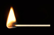 Burning Match Horizontal over Black
