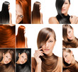 collage of a beautiful woman wih long hair