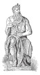 Statue of Moses, vintage engraving