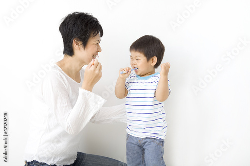 Photo: 親子で歯磨き 親子で歯磨き