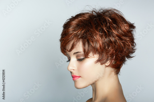 Photo: woman with short haircut woman with short haircut