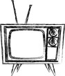 Sketch style retro tv