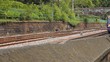 Scottish train overtaking another one