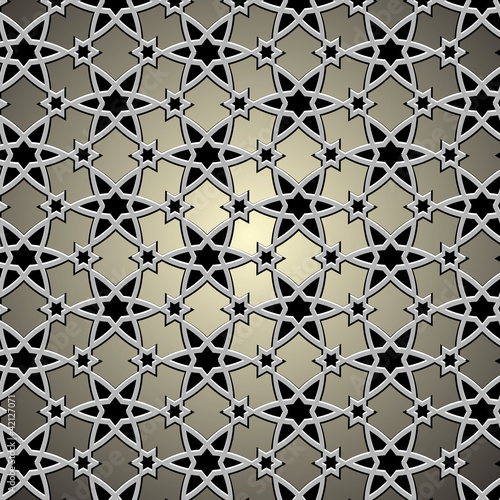 Vector: Metallic pattern on islamic motif Metallic pattern on islamic motif