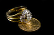 Foto: Rings with diamonds on sterling gold Rings with diamonds on sterling gold