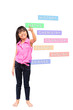 Little girl is choosing mathematics as one of her school subject
