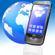 Handy mit Apps und Globus