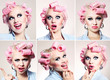 Foto: Funny housewife with many different facial expressions Funny housewife with many different facial expressions