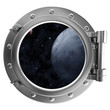 Porthole with a view of space