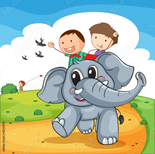 Vector: Elephant ride Elephant ride