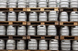 Photo: kegs of beer in regular rows kegs of beer in regular rows