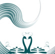 Vector: two lovers swan two lovers swan