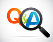 magnifying glass with question and answer