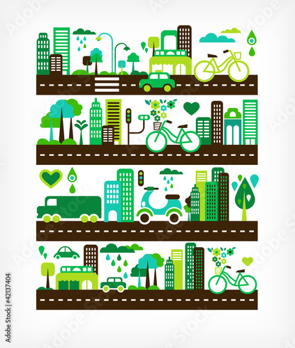 Vector: green city - environment and ecology green city - environment and ecology
