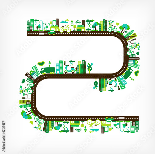 Vector: green city - environment and ecology green city - environment and ecology