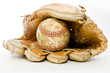 Baseball glove and ball