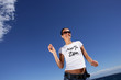 Woman joggin at the beach