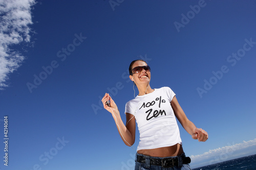 Photo: Woman joggin at the beach Woman joggin at the beach