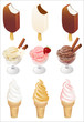 Set of tasty ice cream isolated on white background