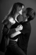 Beautiful young couple kissing