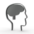 3d Icon Brain schwarz