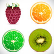 Vektor: Vector illustration - set of fruits icons Vector illustration - set of fruits icons