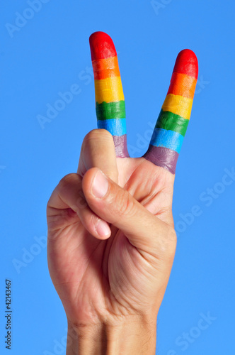 Photo: gay V sign gay V sign