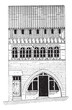 Roman House in Saone-et-Loire in Bourgogne, France, vintage engr