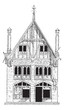 Chateaudun House in Eure-et-Loir in Centre, France, vintage engr