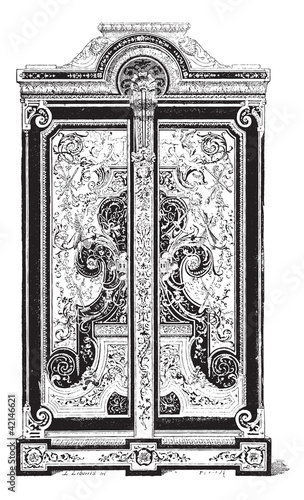 Vector: Boule Cabinet, vintage engraving Boule Cabinet, vintage engraving