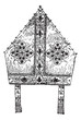 Bishop's Miter, vintage engraving