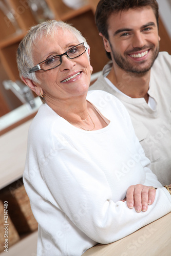 Photo: young man with older woman young man with older woman