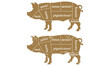 Vector: Barbecue Pig Butcher’s Chart Barbecue Pig Butcher’s Chart