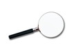 Foto: close up of a magnifying glass on white background close up of a magnifying glass on white background