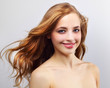 Beautiful girl with long wavy hair