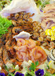 Photo: seafood - salmon and shrimps seafood - salmon and shrimps