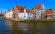 Photo: canal and houses at Bruges, Belgium canal and houses at Bruges, Belgium