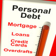 Personal Debt Meter Showing Mortgage And Loans