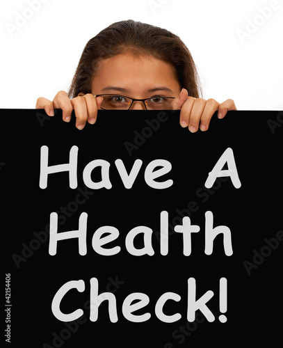 Photo: Health Check Message Showing Medical Examination Health Check Message Showing Medical Examination
