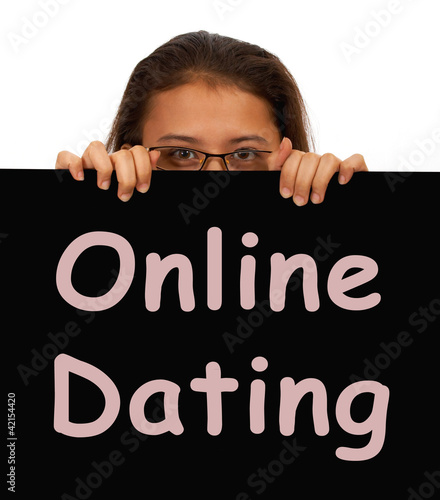 Photo: Online Dating Sign Showing Web Romance Online Dating Sign Showing Web Romance