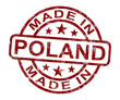 Made In Poland Stamp Shows Polish Product Or Produce