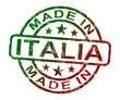 Made In Italia Stamp Shows Product Or Produce From Italy